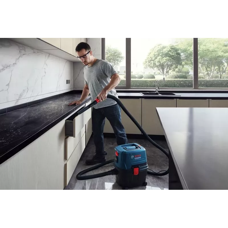 Silindertolmuimeja Bosch GAS 15 PS Professional — kuivpuhastus, 1100 W, 15 L tolmukott, 8 L vedelikumahuti, 270 mbar