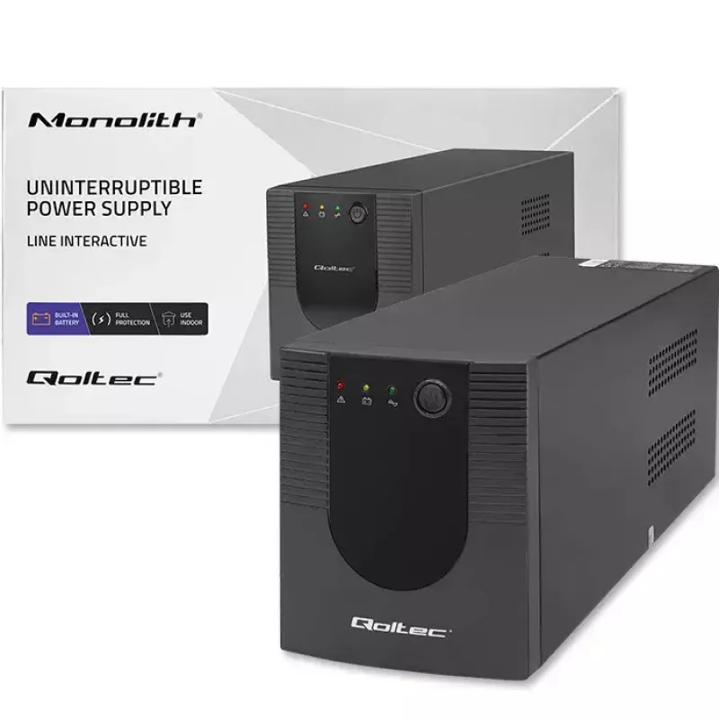 Qoltec UPS 53776 Line-Interactive 1.5 kVA 900 W 4 vahelduvvoolu pistikupesa