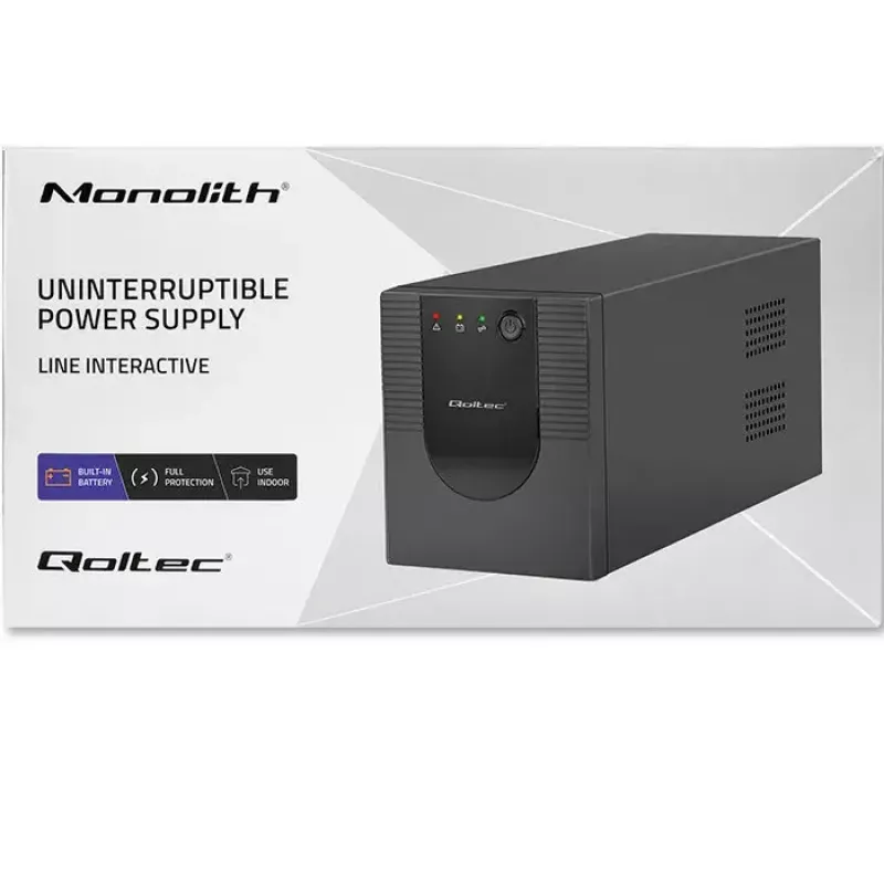 Qoltec UPS 53776 Line-Interactive 1.5 kVA 900 W 4 vahelduvvoolu pistikupesa