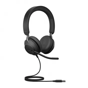 Jabra Evolve2 40 USB-A, MS Teams Stereo, juhtmega, kontor/kõnekeskus, 20–20000 Hz, 188 g, peakomplekt, must