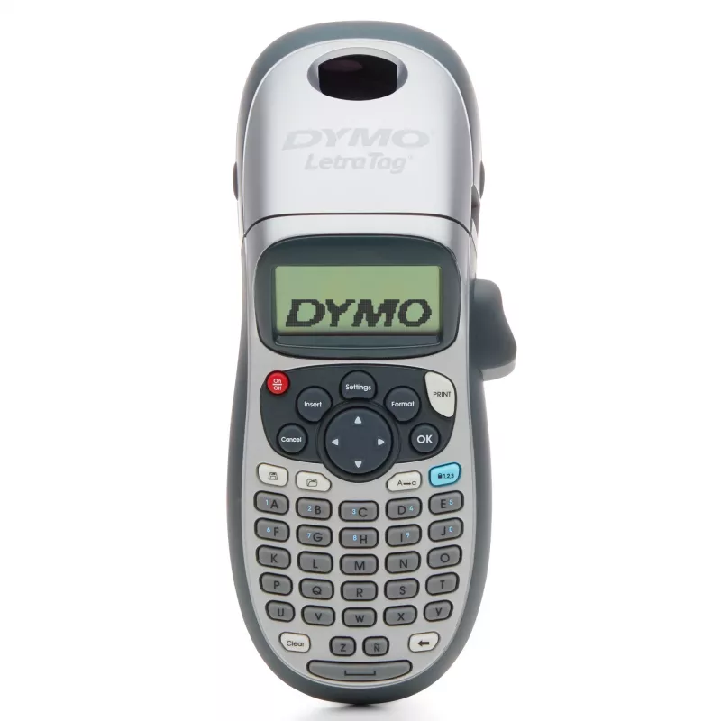 DYMO LetraTag LT-100H pihuarvuti sildiprinter | ABC-klaviatuuriga sildiprinter koos lihtsalt kasutatava 13-märgilise LCD-ekraaniga | koju või kontorisse | Hõbedane