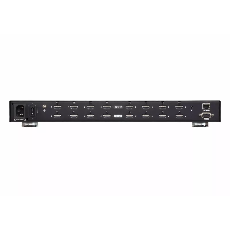 ATEN 8X8 True 4K HDMI maatrikslüliti, AV maatrikslüliti, 18 Gbit/s, 600 MHz, 4096 x 2160 pikslit, 4096 x 2160, 3840 x 2160, 1920 x 1200, Must