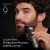 Braun BeardTrimmer 9 BT9560 habemetrimmer Aku 52 2 cm Wet & Dry Must, Hõbedane