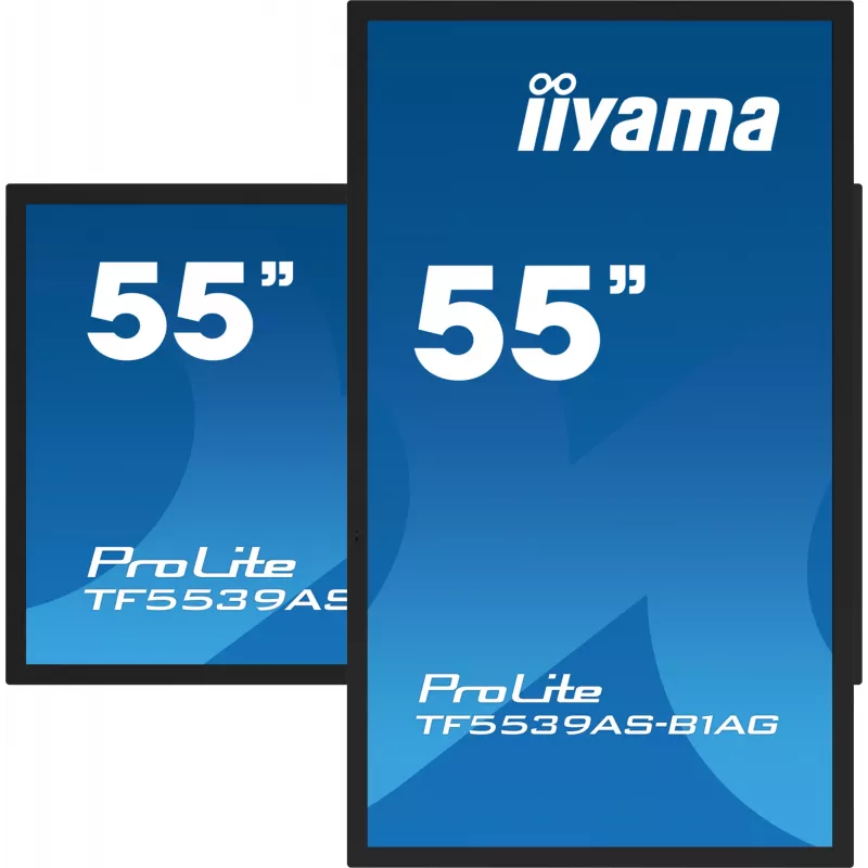 iiyama TF5539AS-B1AG Signage-ekraan Kioski disain 138.7 cm (54.6 tolli) LED 435 cd/m² 4K Ultra HD Must Puuteekraan Sisseehitatud protsessor Android 11 24/7