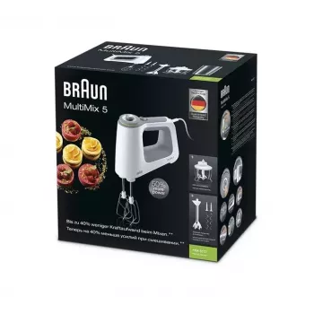 Braun MultiMix 5 HM 5137 käsimikser 750 W hall, valge