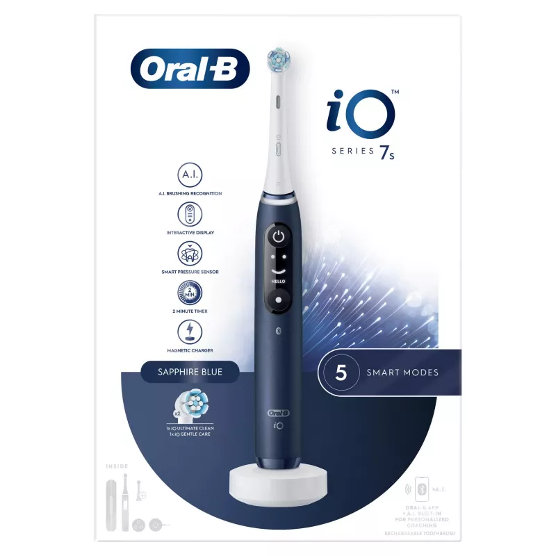 Oral-B iO 7S täiskasvanutele võnkuv hambahari sinine, valge