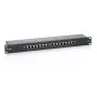 Equip 16-pordiline Cat.6 varjestatud patch-paneel, must, RJ-45, kuld, Cat6, raamile paigaldatav, 1U, must
