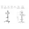Equip 650602 37-70“ 90° pööratav ühe ekraaniga LFD-käru, 50 kg, 94 cm (37 tolli), 177.8 cm (70 tolli), 200 x 200 mm, 600 x 400 mm, -12 - 5°