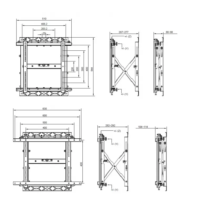 Equip 19 tolli-55 tolli sisestatav-väljaulatuv teleri seinakinnitusklamber, 50 kg, 48,3 cm (19 tolli), 139,7 cm (55 tolli), 100 x 100 mm, 600 x 400 mm, 0 - 10°