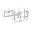 Equip 37–90-tolline kallutatav/pööratav TV seinakinnitus, 200 x 200 mm, 816 x 410 mm, -15 kuni 5°, -60 kuni 60°, teras, must