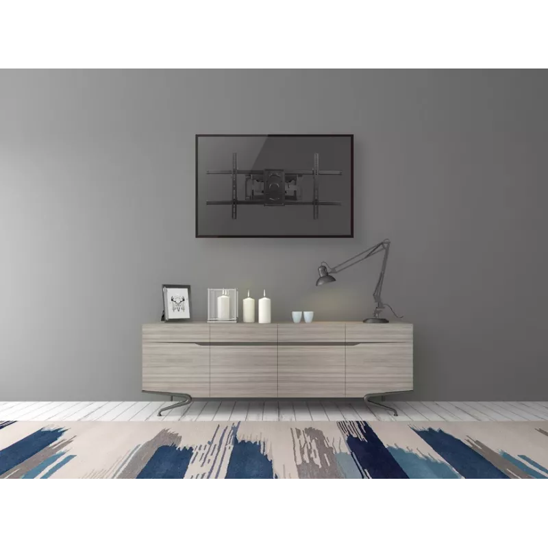 Equip 37–90-tolline kallutatav/pööratav TV seinakinnitus, 200 x 200 mm, 816 x 410 mm, -15 kuni 5°, -60 kuni 60°, teras, must