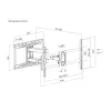 Equip 43-tolline kuni 100-tolline täisliigutusega telerikinnitusklamber, 200 x 200 mm, 800 x 400 mm, -10 - 5°, -60 - 60°, plast, roostevaba teras, must
