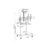 Equip mobiilne motoriseeritud LFD-käru 55-100 tolli, 2,54 m (100 tolli), 200 x 200 mm, 800 x 600 mm, -10 - 5°, Alumiinium, Plast, Roostevaba teras, Must