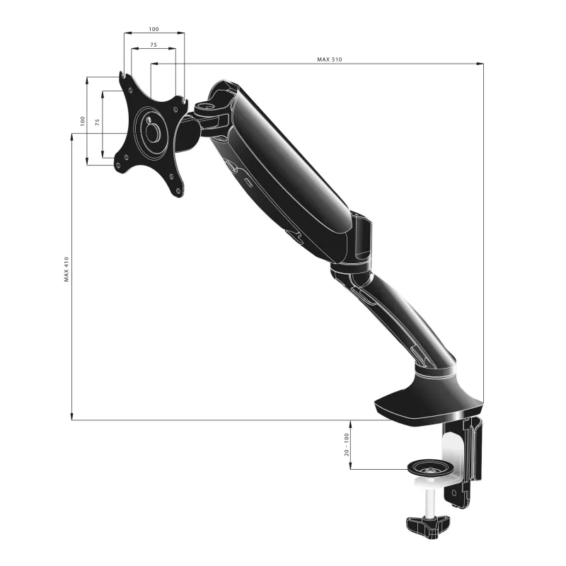 iiyama DS3001C-B1 kuvarikinnitus / alus 68.6 cm (27 tolli) Laua must