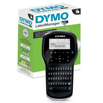 DYMO LabelManager ™ 280 AZERTY, AZERTY, D1, termosiire, 180 x 180 DPI, 15 mm/s, must, hõbedane