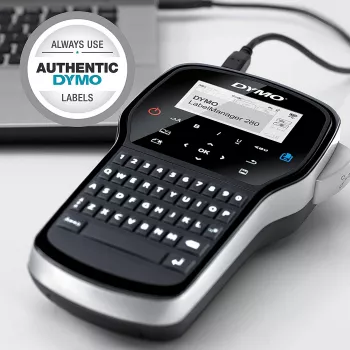 DYMO LabelManager ™ 280 AZERTY, AZERTY, D1, termosiire, 180 x 180 DPI, 15 mm/s, must, hõbedane