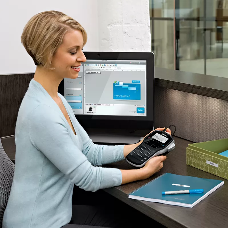 DYMO LabelManager ™ 280 AZERTY, AZERTY, D1, termosiire, 180 x 180 DPI, 15 mm/s, must, hõbedane