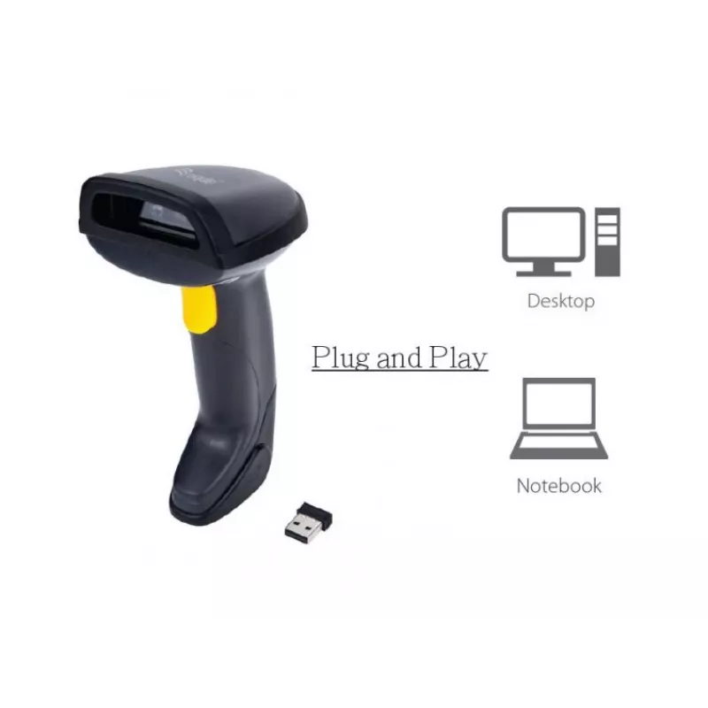 Equip juhtmevaba 2D kaherežiimiline 2,4 GHz + Bluetooth vöötkoodiluger koos alusega