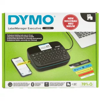 DYMO LabelManager Executive 640 CB kaasaskantav sildiprinter | Kompaktne sildivalmistaja masin QWERTY-klaviatuuriga | Bluetooth- ja USB-ühenduvus | Ühildub D1 standard- ja vastupidavate siltidega