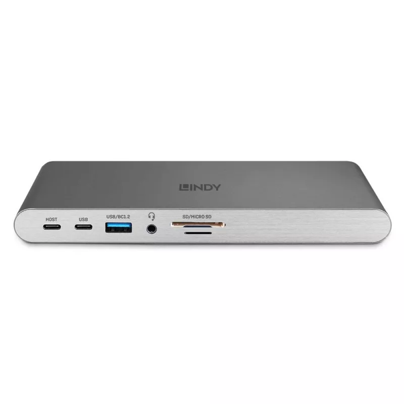 Lindy DST-Pro 5K XT, USB-C sülearvuti dokkimisjaam kolme ekraaniga (4K) või ühe ekraaniga (5K) ja 100 W läbivlaadimisega