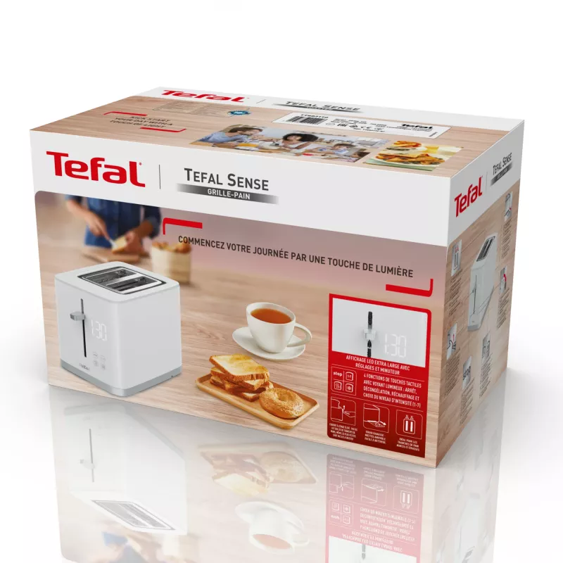 Tefal Sense TT6931 röster — 2 viiluga, 850 W, valge, 7 pruunistusastet, LED-ekraan