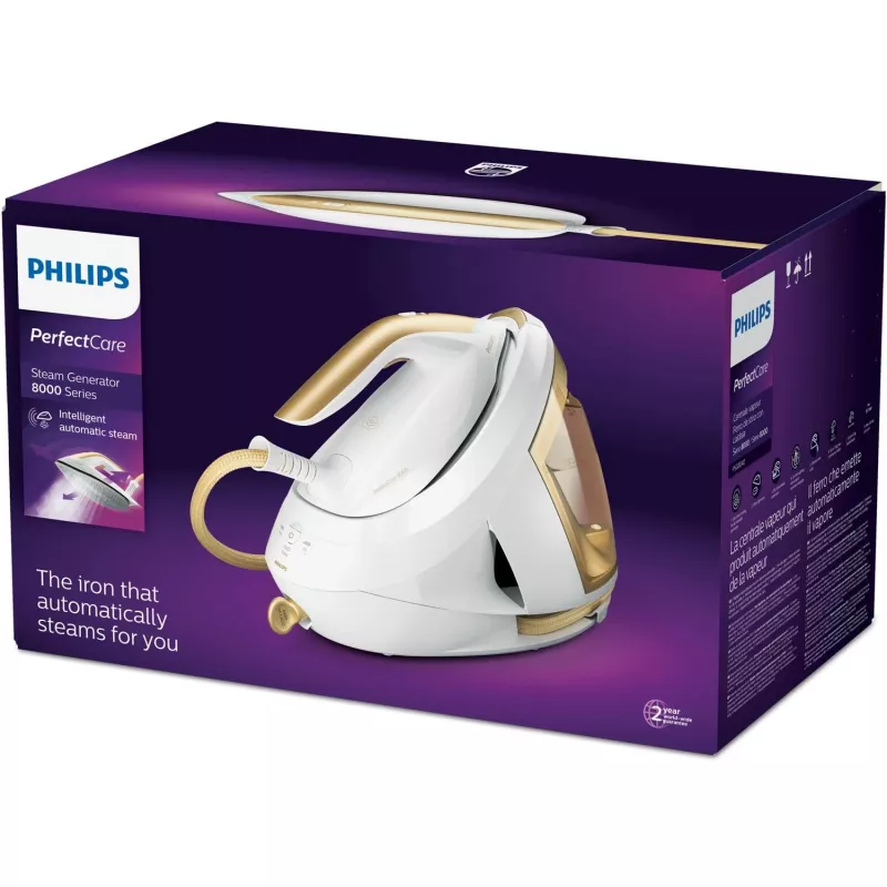 Philips PSG8040/60 aurutriikimisjaam 2700 W 1,8 L SteamGlide Elite tald Kuldne, Valge
