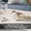 Sony WHCH520P.CE7, juhtmevaba, 20–20000 Hz, kõned/muusika, 147 g, kõrvaklapid, roosa