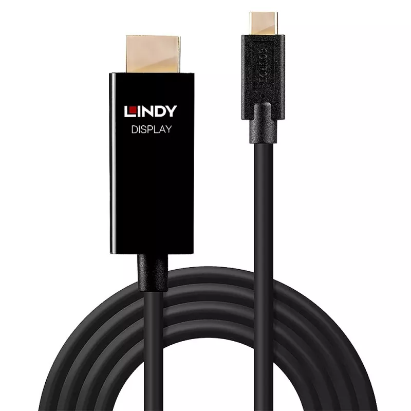 Lindy 1 m USB-C–HDMI 4K60 adapterkaabel HDR-iga
