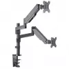Manhattan Dual Desk Mount for TV & Monitors (Full Motion Gas Spring), ekraanidele 10–27 tolli, klambri- või rõngaskinnitus, VESA ühilduvus: 75x75 ja 100x100 mm – kontrollige ekraani tagaküljel olevate nelja kinnitusava mõõtmeid, et veenduda sobivuses, max 8 kg (ühele)