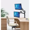 Manhattan Dual Desk Mount for TV & Monitors (Full Motion Gas Spring), ekraanidele 10–27 tolli, klambri- või rõngaskinnitus, VESA ühilduvus: 75x75 ja 100x100 mm – kontrollige ekraani tagaküljel olevate nelja kinnitusava mõõtmeid, et veenduda sobivuses, max 8 kg (ühele)