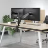 Manhattan Dual Desk Mount for TV & Monitors (Full Motion Gas Spring), ekraanidele 10–27 tolli, klambri- või rõngaskinnitus, VESA ühilduvus: 75x75 ja 100x100 mm – kontrollige ekraani tagaküljel olevate nelja kinnitusava mõõtmeid, et veenduda sobivuses, max 8 kg (ühele)