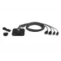 ATEN 2-pordiline USB FHD HDMI kaabliga KVM-lüliti, 1920 x 1200 pikslit, Full HD, 1,518 W, must