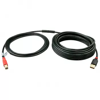Lindy 10m USB 2.0 tüüp A-B aktiivkaabel, 10 m, USB A, USB B, USB 2.0, isane/isane, must, punane