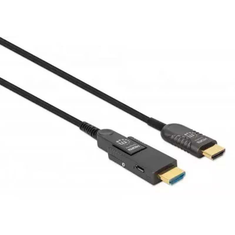 HDMI-Micro-HDMI-kaabel Manhattan 30m 4K@60Hz Aktiivne Kullatud