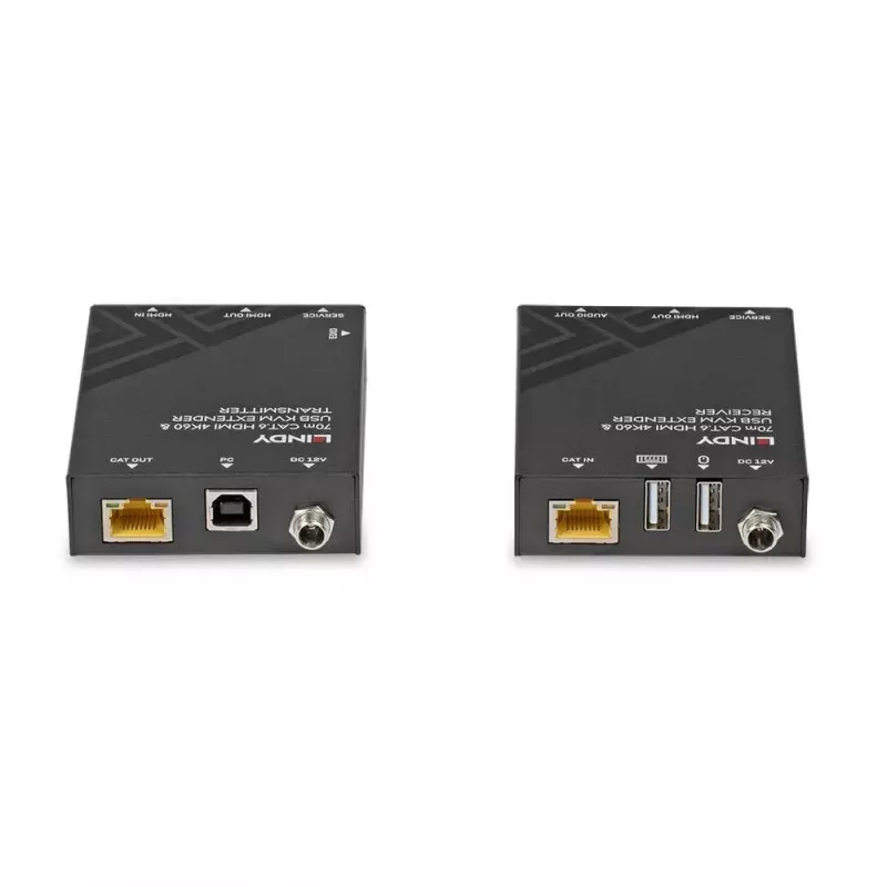 Lindy 70m Cat.6 HDMI 4K60, USB ja heli KVM-pikendaja
