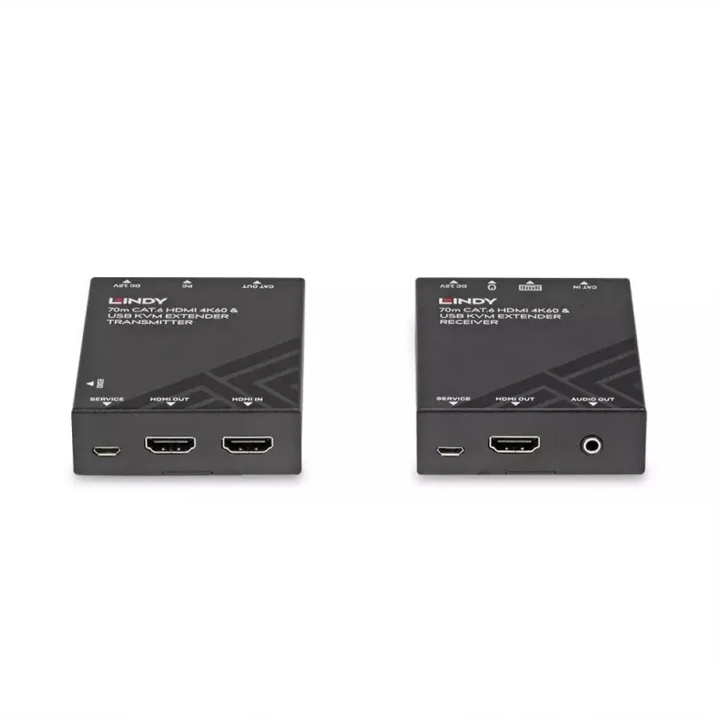Lindy 70m Cat.6 HDMI 4K60, USB ja heli KVM-pikendaja