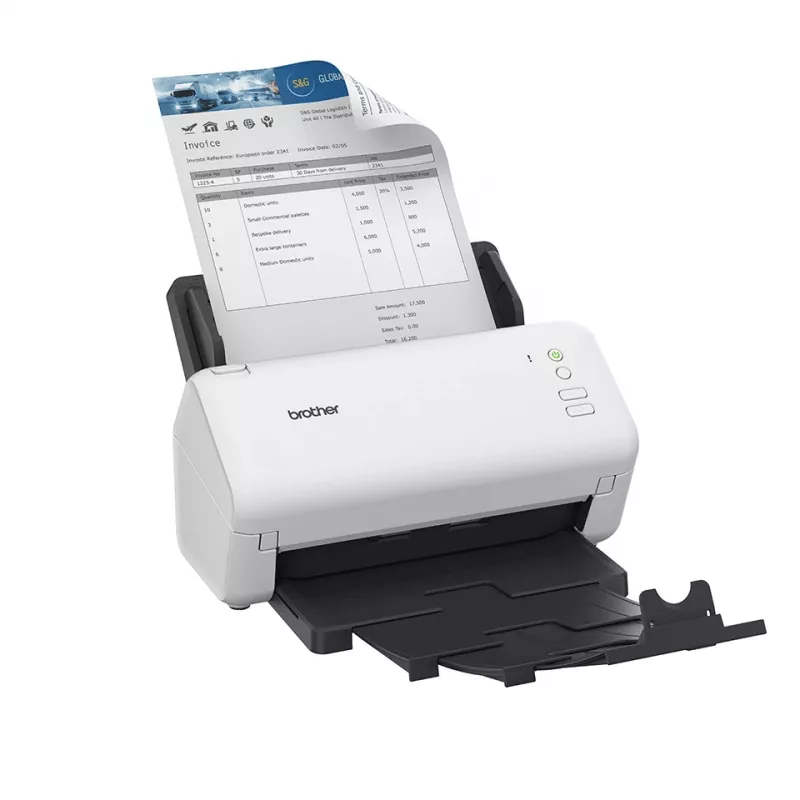 Brother ADS-4100 skanner ADF skanner 600 x 600 DPI A4 Must, Valge