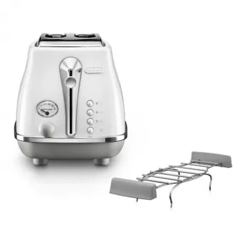 Röster De’Longhi CTOC2103.W 2 viilu 900 W valge roostevaba teras