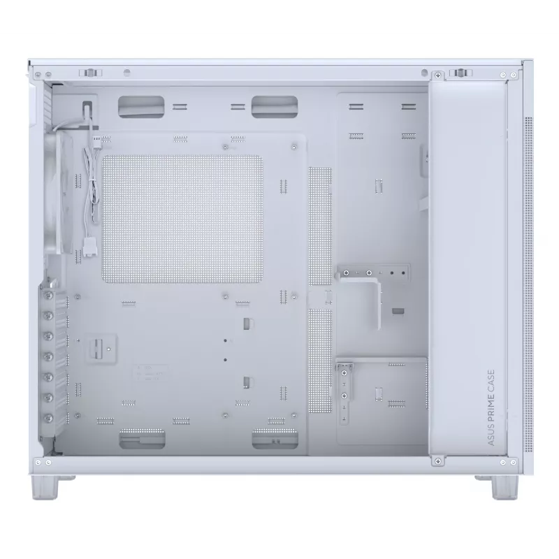 PC korpus ASUS PRIME AP303 TG valge — ATX/Micro-ATX/Mini-ITX, karastatud klaas, USB-C, 360 mm GPU tugi