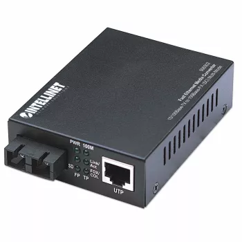 Intellinet kiire Ethernet-meediumimuundur, 10/100Base-Tx kuni 100Base-Fx (SC) mitmemoodiline, 2 km (1,24 mi)