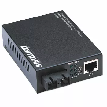 Intellinet kiire Ethernet-meediumimuundur, 10/100Base-Tx kuni 100Base-Fx (SC) mitmemoodiline, 2 km (1,24 mi)