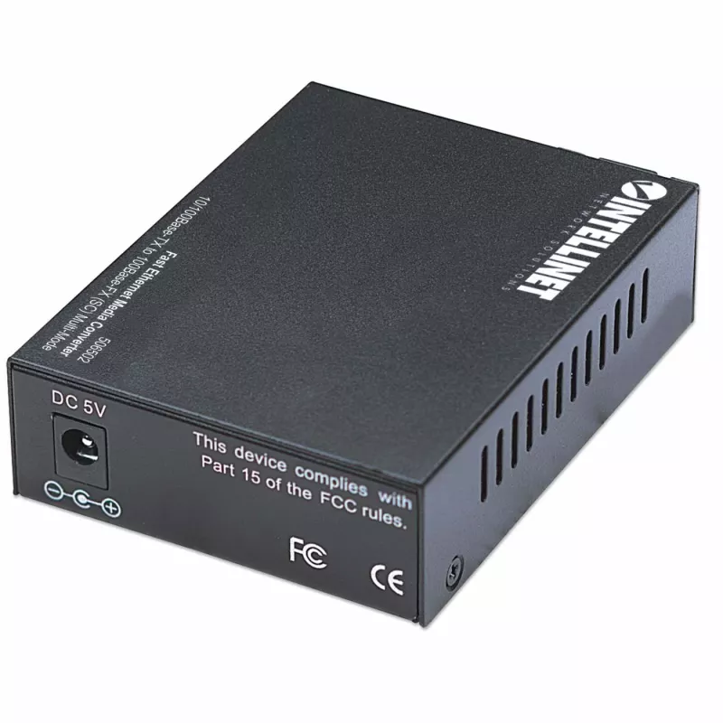 Intellinet kiire Ethernet-meediumimuundur, 10/100Base-Tx kuni 100Base-Fx (SC) mitmemoodiline, 2 km (1,24 mi)