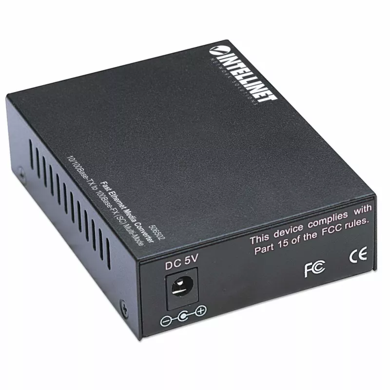 Intellinet kiire Ethernet-meediumimuundur, 10/100Base-Tx kuni 100Base-Fx (SC) mitmemoodiline, 2 km (1,24 mi)
