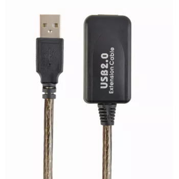 GEMBIRD aktiivne USB 2.0 pikenduskaabel, 10 m, must