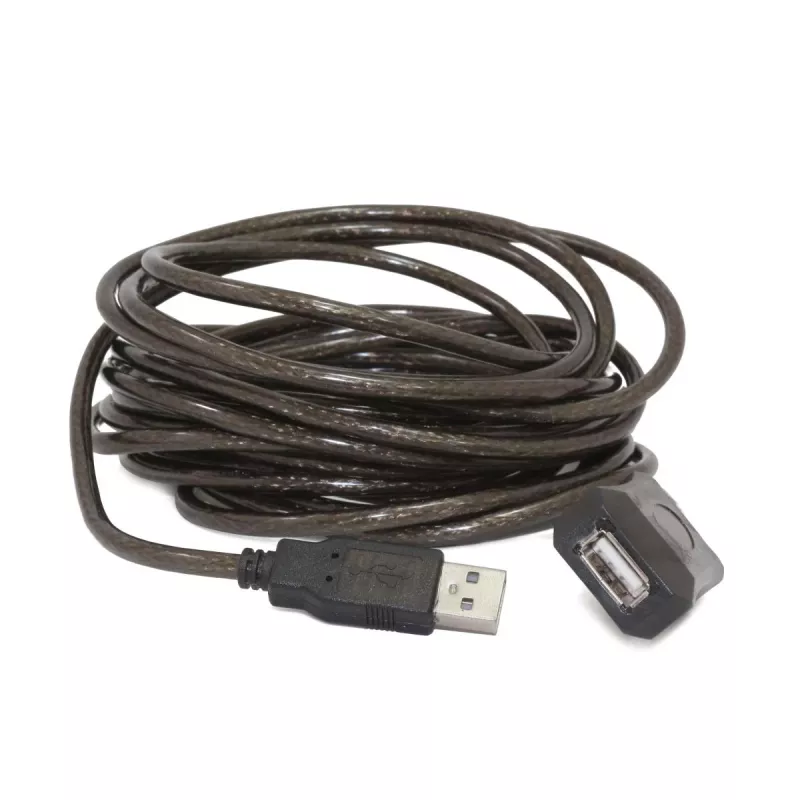 GEMBIRD aktiivne USB 2.0 pikenduskaabel, 10 m, must