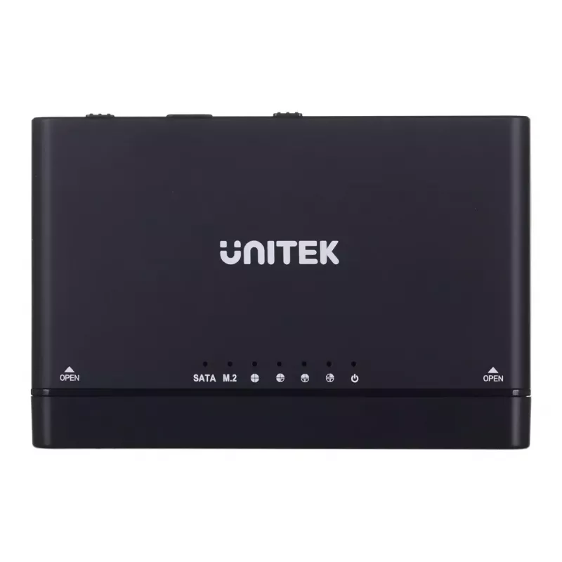 USB-C jaotur Unitek S1222A SolidForce+ — HDMI 4K, Ethernet, SATA III, 10 Gbit/s, alumiiniumkorpus, must