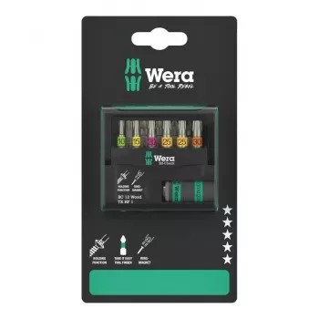 Wera 05073641001 Bit-Check 12 Wood TORX HF 1 SB bitikomplekt