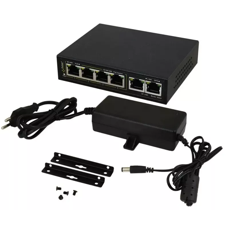 PULSAR Gigabit PoE Switch SG-64 — 4 PoE-porti, 2 üleslink-porti