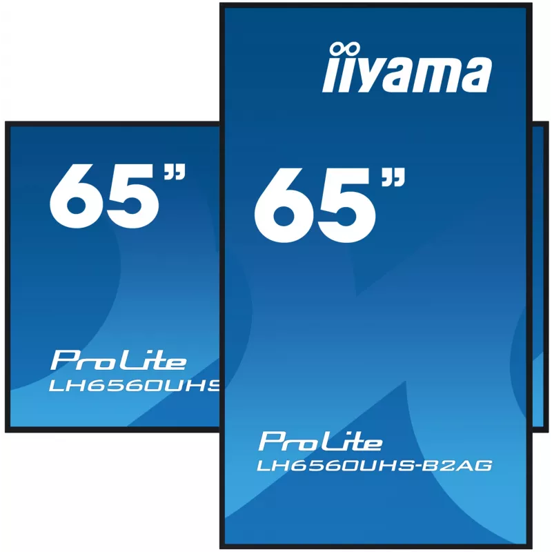 iiyama LH6560UHS-B2AG Signage-ekraan digitaalne A-tahvel 163,8 cm (64,5 tolli) LED Wi-Fi 500 cd/m² 4K Ultra HD Must Sisseehitatud protsessor Android 11 24/7