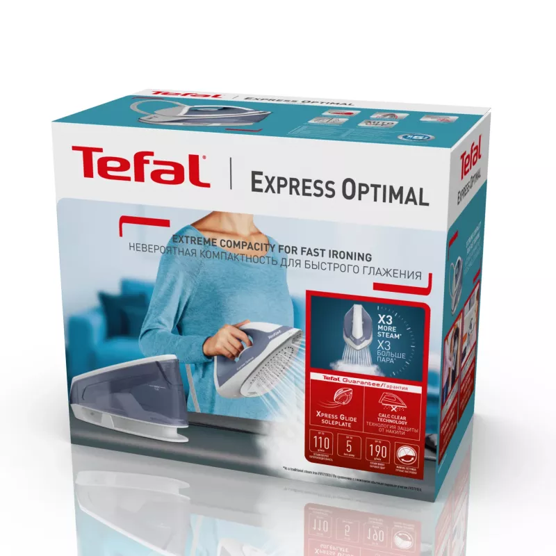 Tefal Express Optimal SV4110 2200 W 1,2 L Ceramic Express Glide sinine, valge